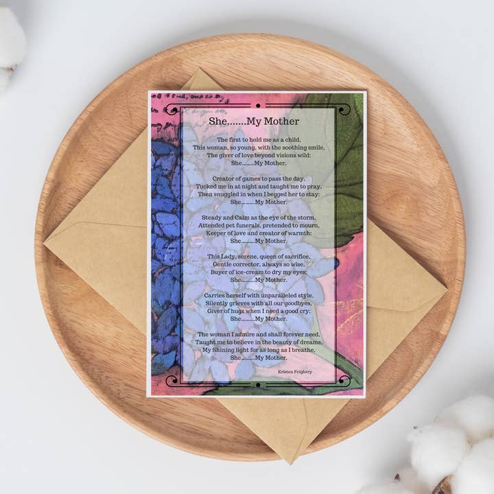 ”Hon... Min mamma” poesi gratulationskort för wholesale av The Art of Kristen Feighery