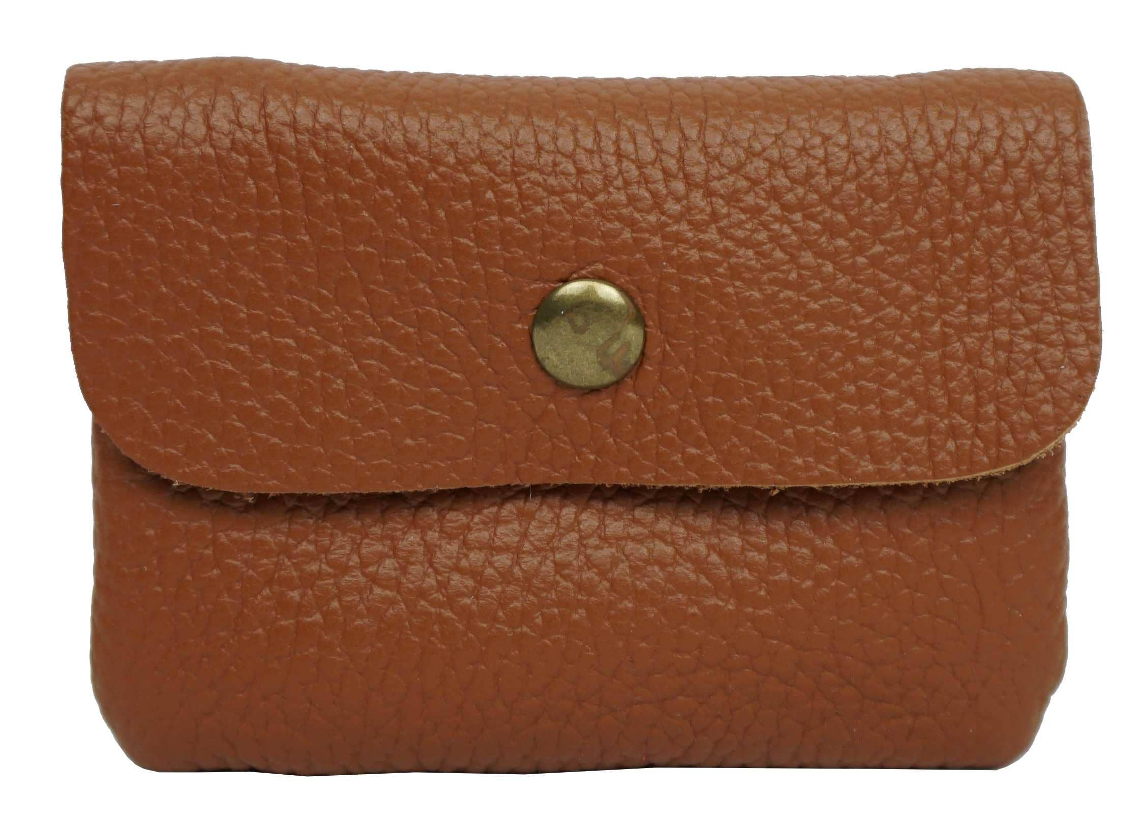Anais - Wholesale Wallet - Women's - Plain leather wallet with matte gold metal button PMD2700M11