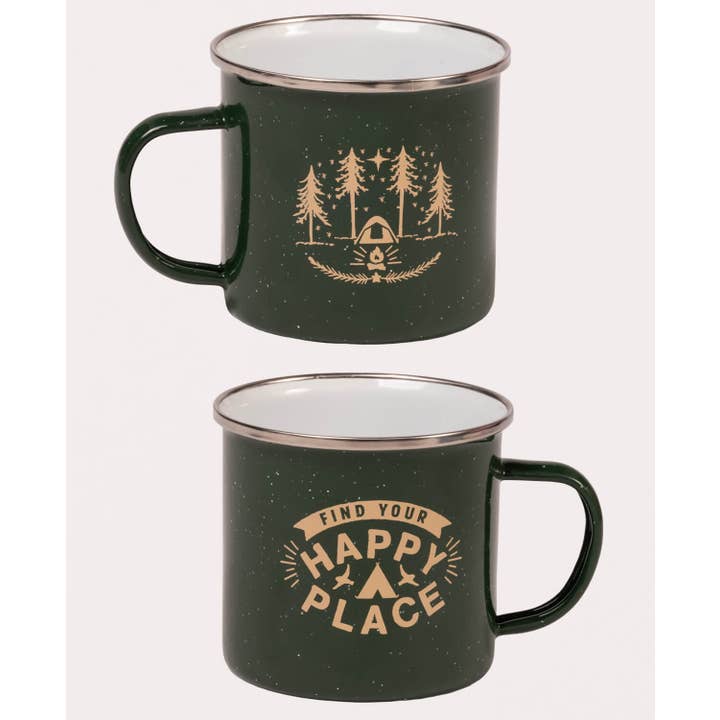 Soul Flower – wholesale Coffee mug – Happy Place Enamel Camping Cup