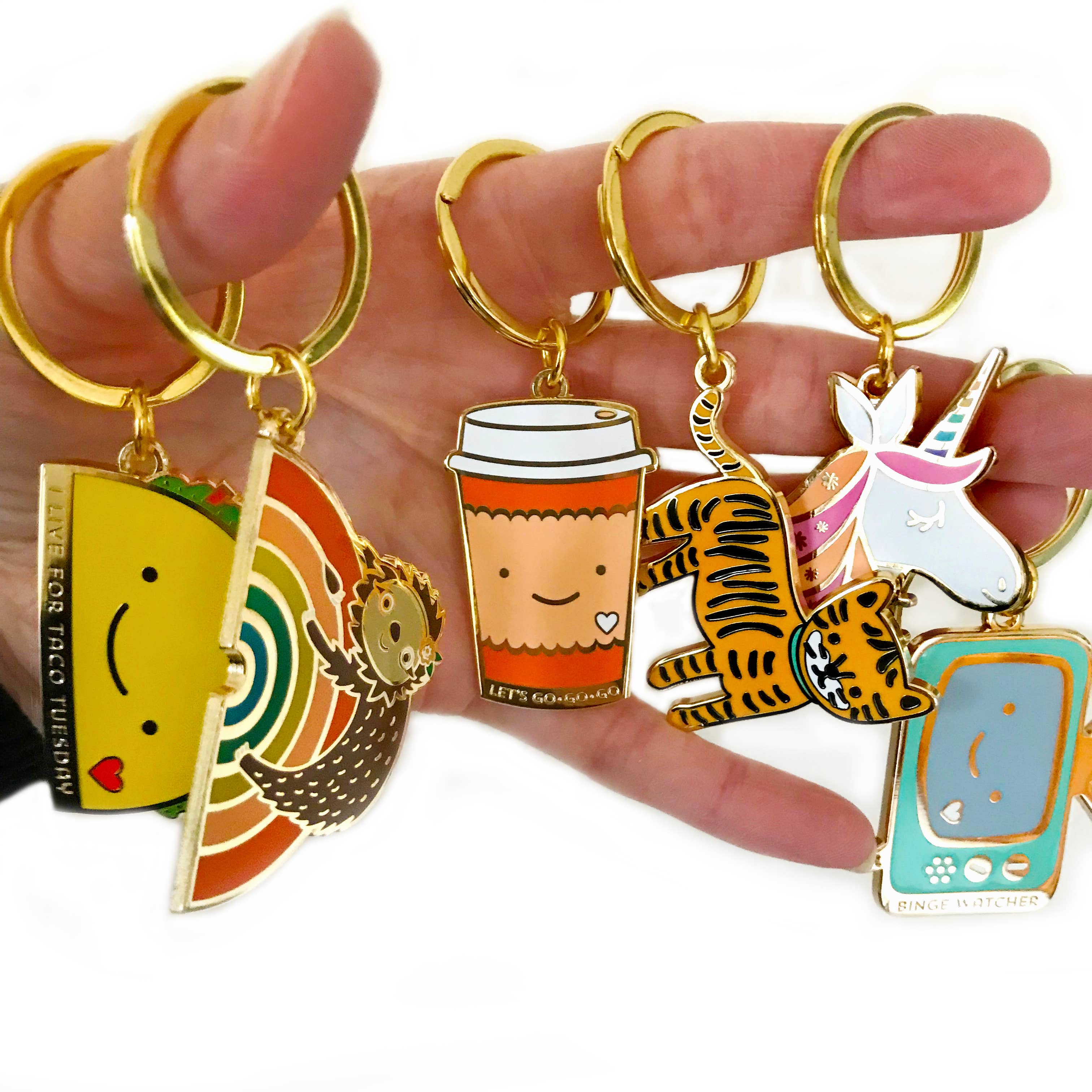 Night Owl Paper Goods - Wholesale Keychain – Women's - Lil' Tiger Enamel Keychain6