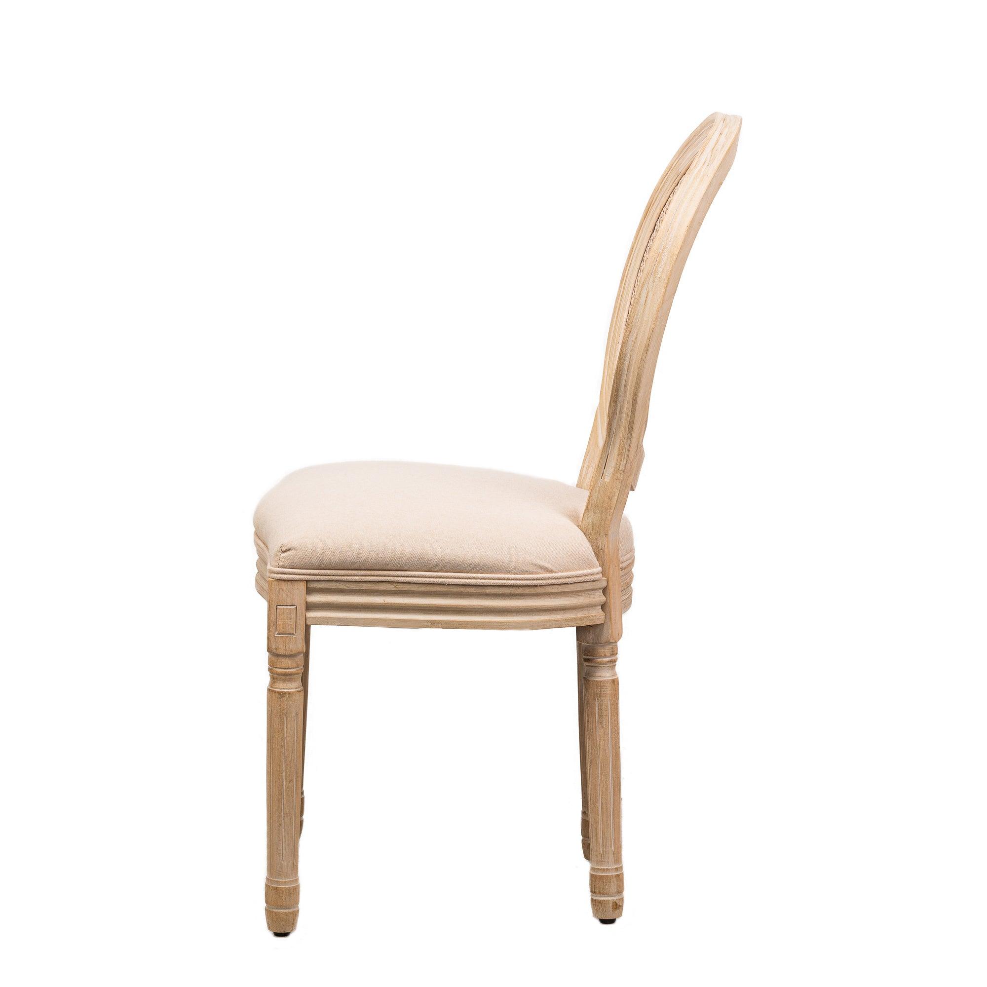 Nordlys - Wholesale Chair - RICHELIEU Set of 2 Wooden Dining Chairs with Beige Fabric2