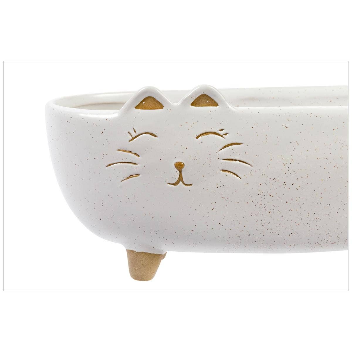 Truu Design - Wholesale Plant Pot - Truu Design Long Kitty Ceramic Planter, 8.2"x3.4"x3.5"3