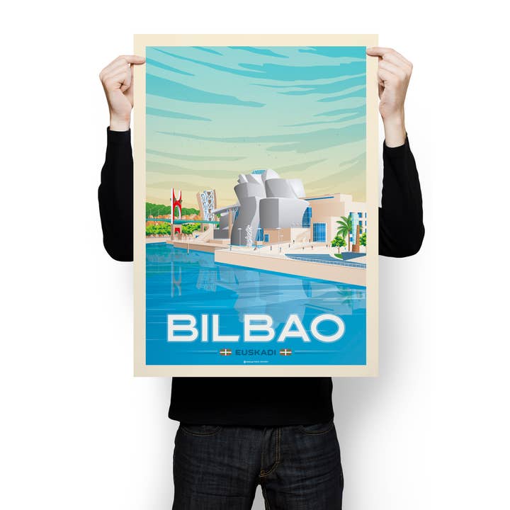 Olahoop Travel Posters - Wholesale Poster - Bilbao Travel Poster - Guggenheim Museum - Spain2