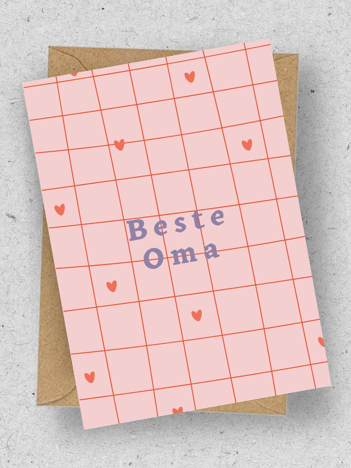 Card “Beste Oma”/with envelope for wholesale by hellopinlin