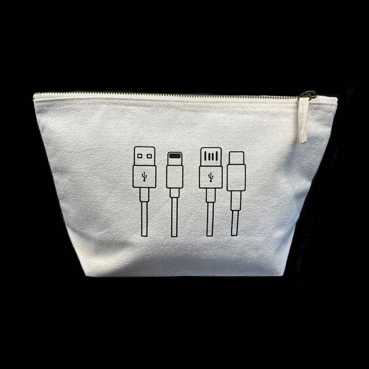 Cables Accessory Bag - Large Cotton Charger Storage for wholesale by HoT Creative