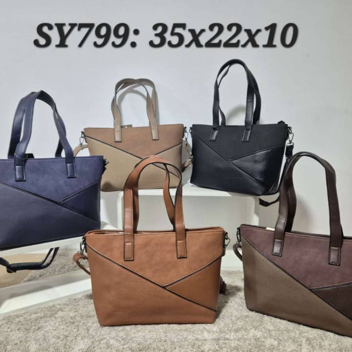 SHOULDER BAG WITH VARIOUS MATERIALS. for wholesale by MIA LAROUGE