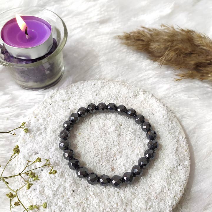 Pulsera de Cuentas Facetadas | Hematita | Pulseras Curativas para venta al por mayor de Soothing Crystals