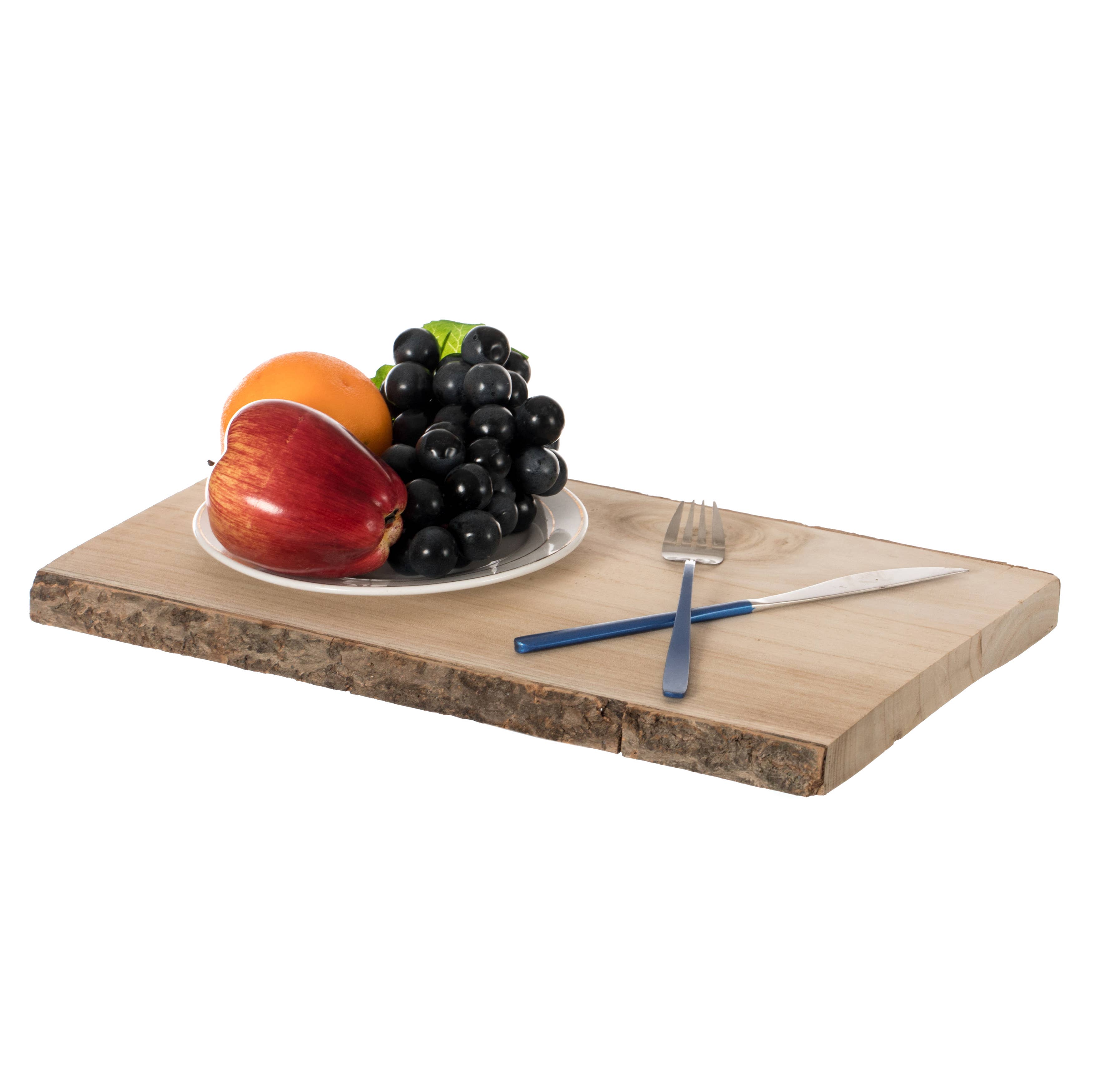 Quickway Imports - Wholesale Serving Tray - Rustic Natural Tree Log Wooden Rectangular Serving Tray0