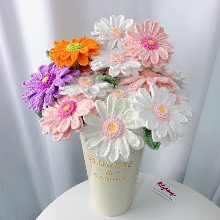 Crochet Gerbera flower, Handmade Gifts for any occasion for wholesale by Lilyrosy(Duty free)