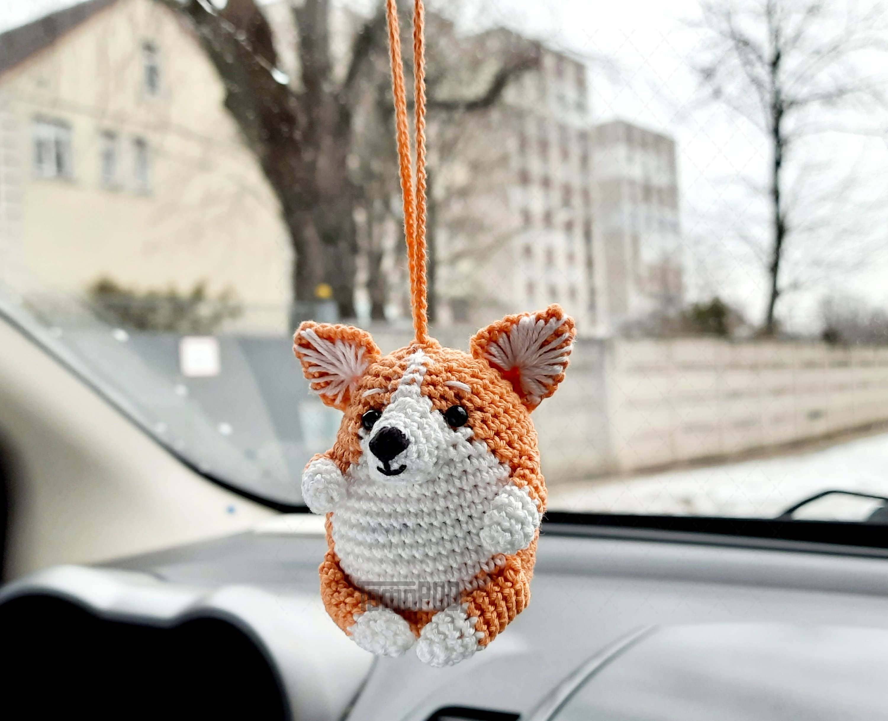 TOMOPOD LLC - Wholesale Car Decorative Charm - Unisex - Crochet Corgi Dog Car Mirror Hanging, Bag Charm, Dog Lovers