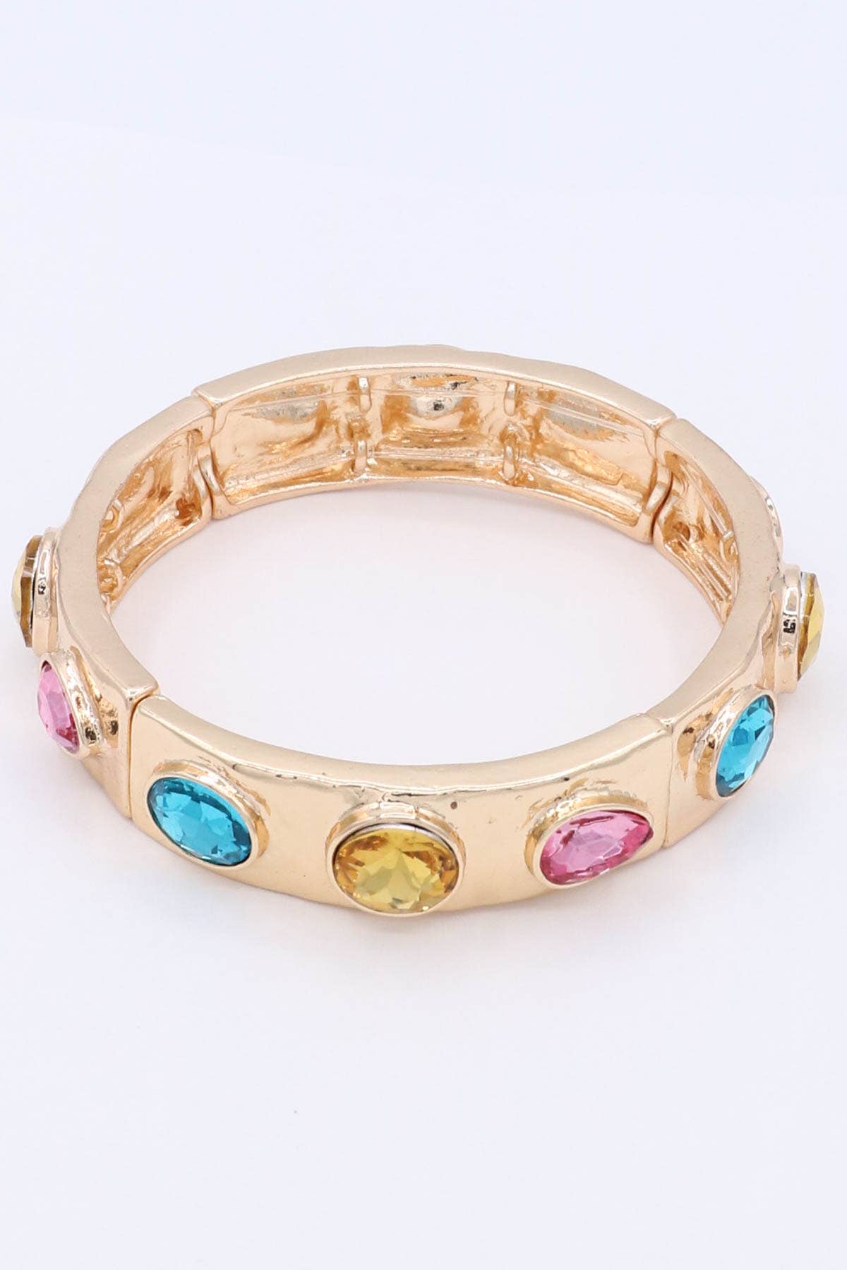 Mint & Shine - Vente Bracelet jonc - Bracelet extensible en métal avec cristaux facettés0