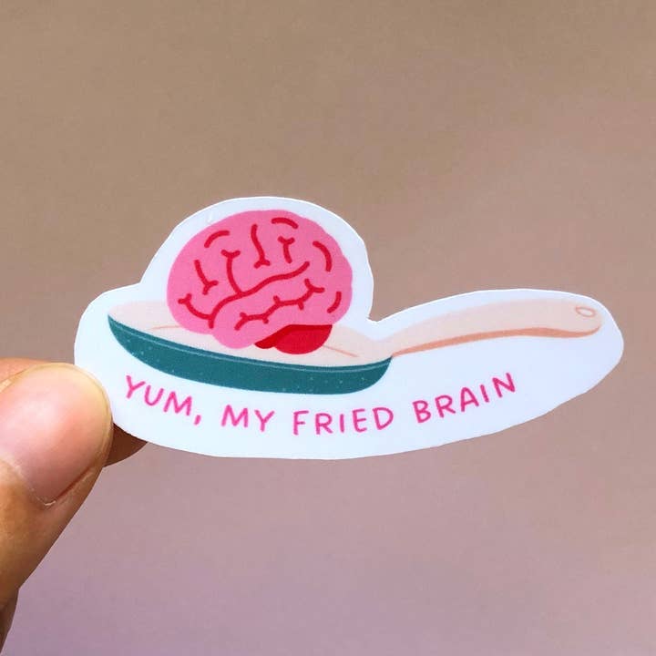 Autocollant Yum, My Fried Brain | Autocollants amusants pour ordinateur portable | Autocollant pour la vente par The Colorful Place