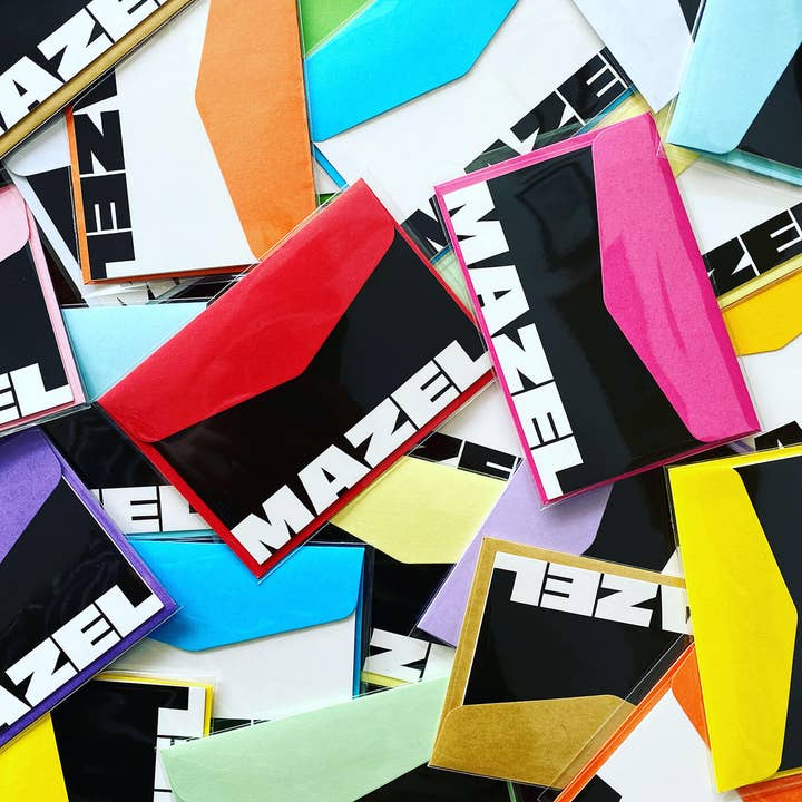 Mini Mazel B&W Card for wholesale by Everyday Yiddish