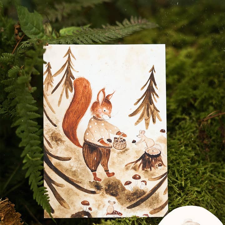 FuchsMaedchen - Wholesale Everyday Greeting Card - Greeting card squirrel in the fox forest