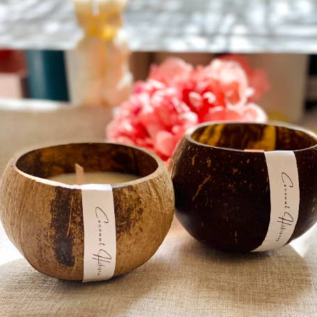 Crazy About Candles - Wholesale Jar/filled candle - Coconut Wax Candle in Coconut Shell - Eco-Friendly and Sustainable Home Decor1
