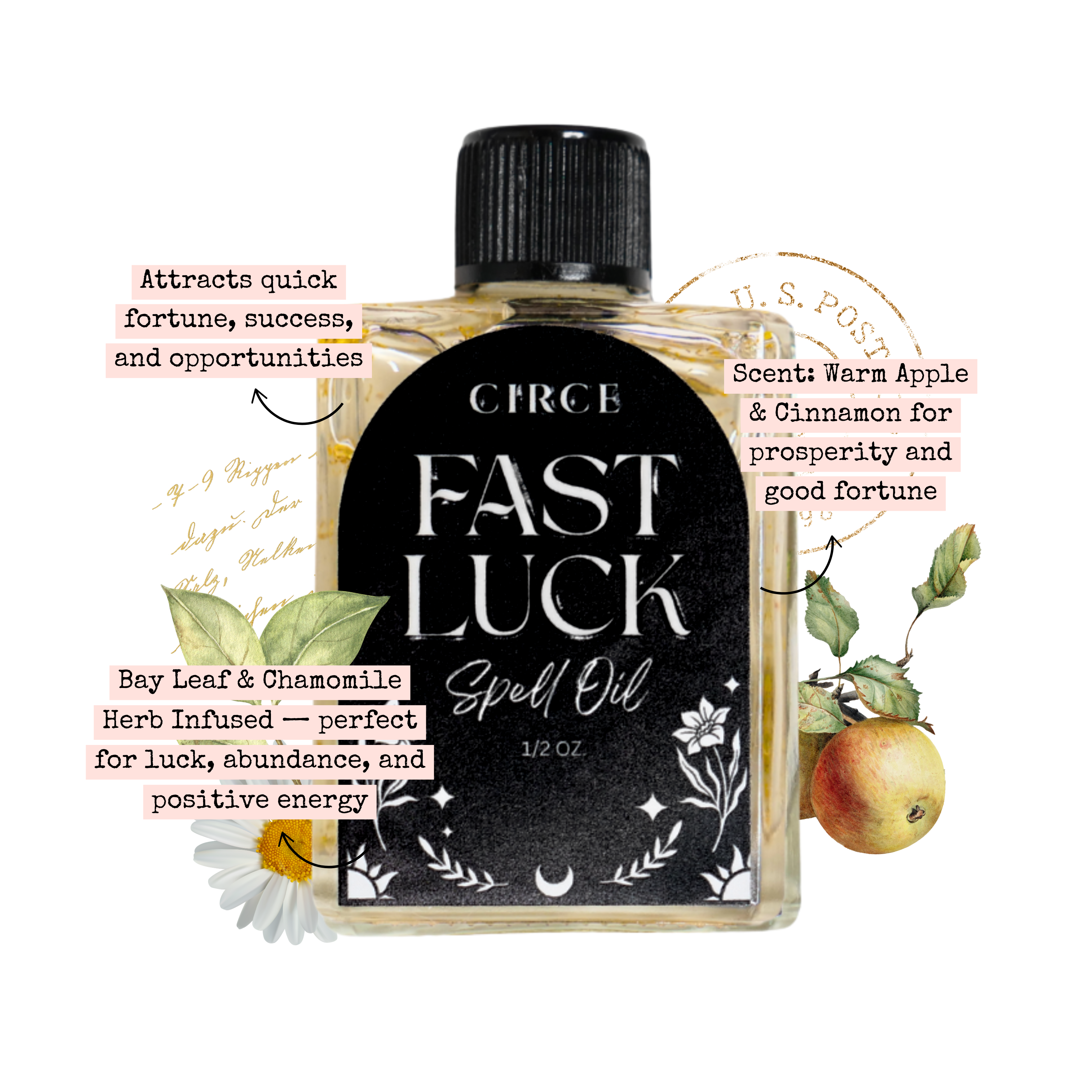 CIRCE - Vente Huile essentielle - Huile de Sort de Chance Rapide CIRCE 1/2 oz. - Vente en Gros4
