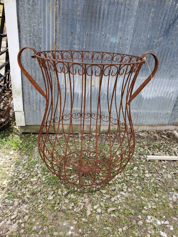 Huge & Wide Wrought Iron 35" Tall Fancy Urn For Decor for wholesale by Garden Iron And More