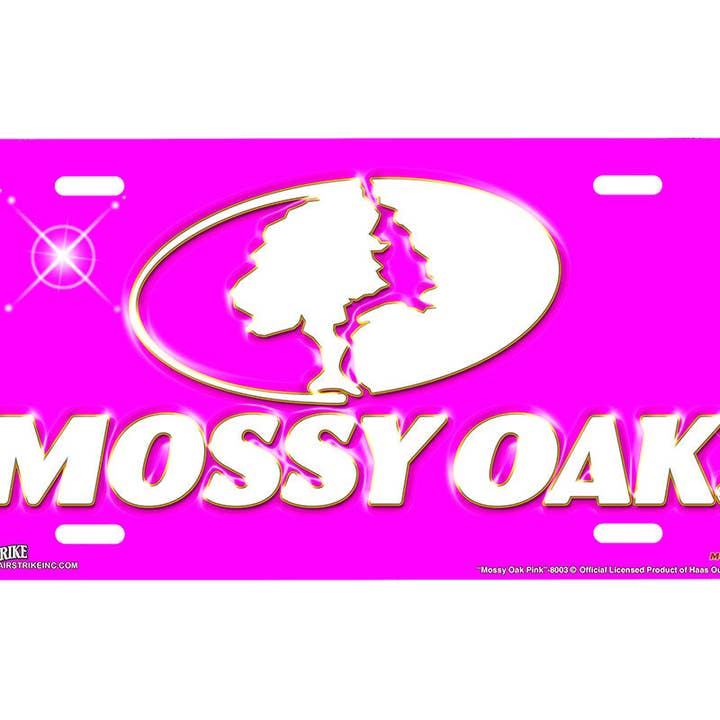 "Mossy Oak Pink" - Decorative License Plate for wholesale by Airstrike