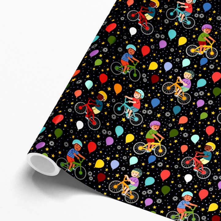 Boys BMX Bikes Gift Wrap, Top Seller For Kids (min of 5) for wholesale by Pear Tree Press