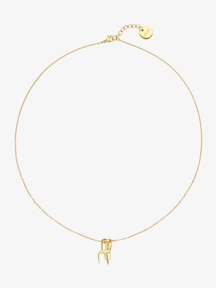 Emile gold-plated chair necklace for wholesale by Nitah