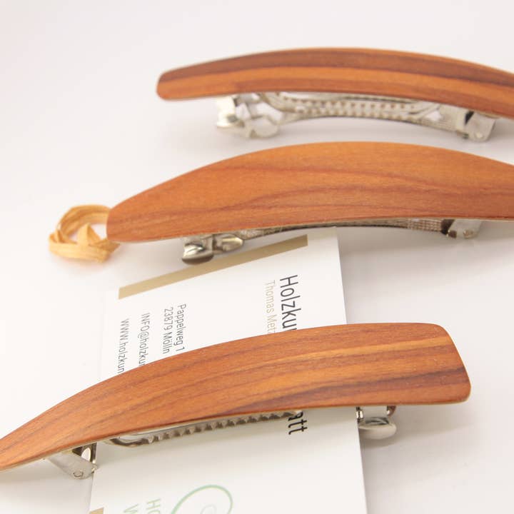 Holzkunstwerkstatt - Wholesale Hair Clip - Women's - wooden hair clip, normal size (83mm), “wild apple”3