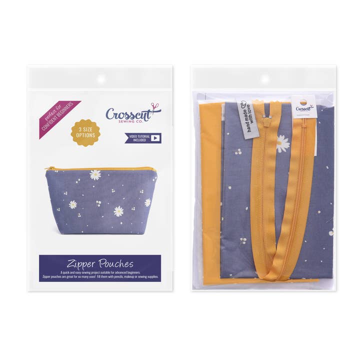 Crosscut Sewing Co. - Wholesale Craft Sewing Kit - Zipper Pouch Sewing Kit - Sewing Project Kit with Fabric for Beginners21