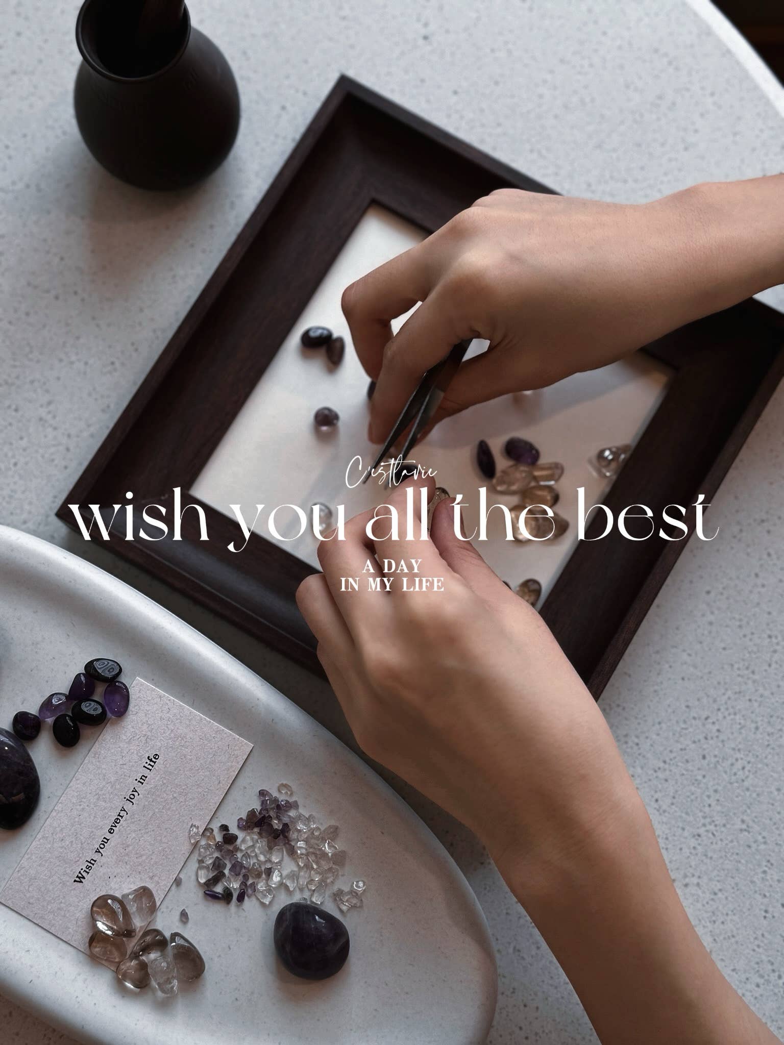 Auris Space - Wholesale DIY Craft Kit - Crystal Grid Wall Decals  Amythest and  Clear Quartz DIY set2