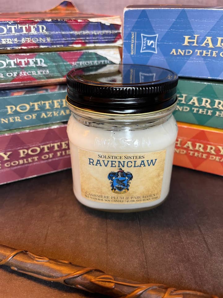Ravenclaw Glitter Candle for wholesale by Solstice Sisters