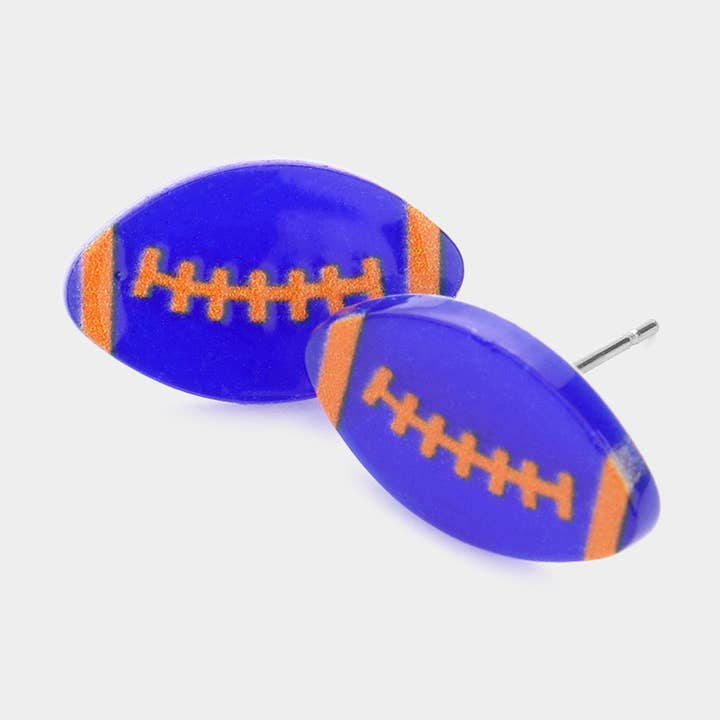 Boucles d'oreilles en résine pour jour de match de football pour la vente par Sensibling Corp.