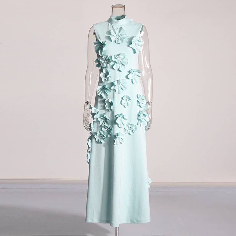 Sanyao Fashion – Engroshandel Kjole - Dame – SY165 Håndlavet 3D blomsterkjole - efterårs elegance6