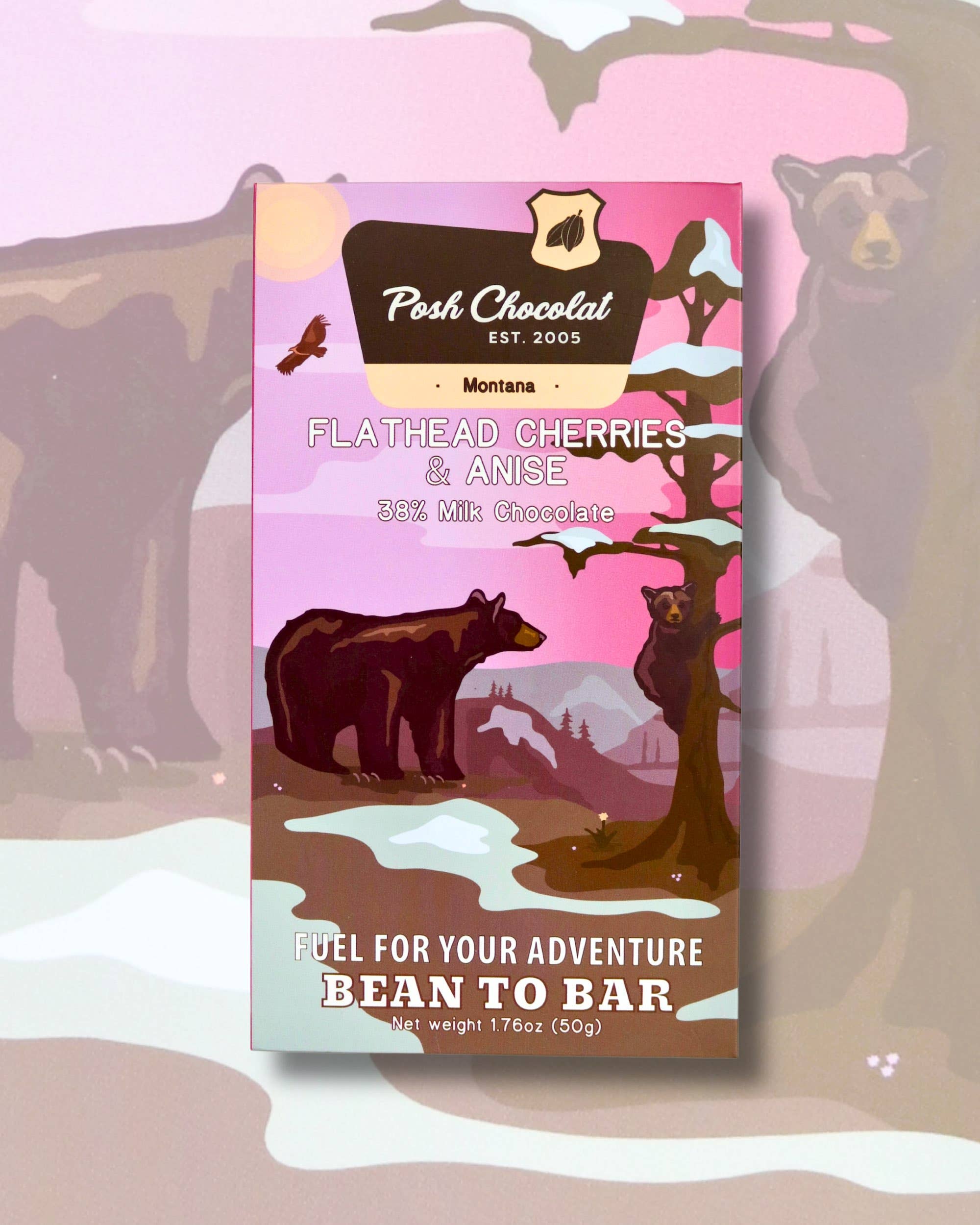 Posh Chocolat - Wholesale Chocolate Bar - Milk Chocolate Bar With Dried Cherries And Anise