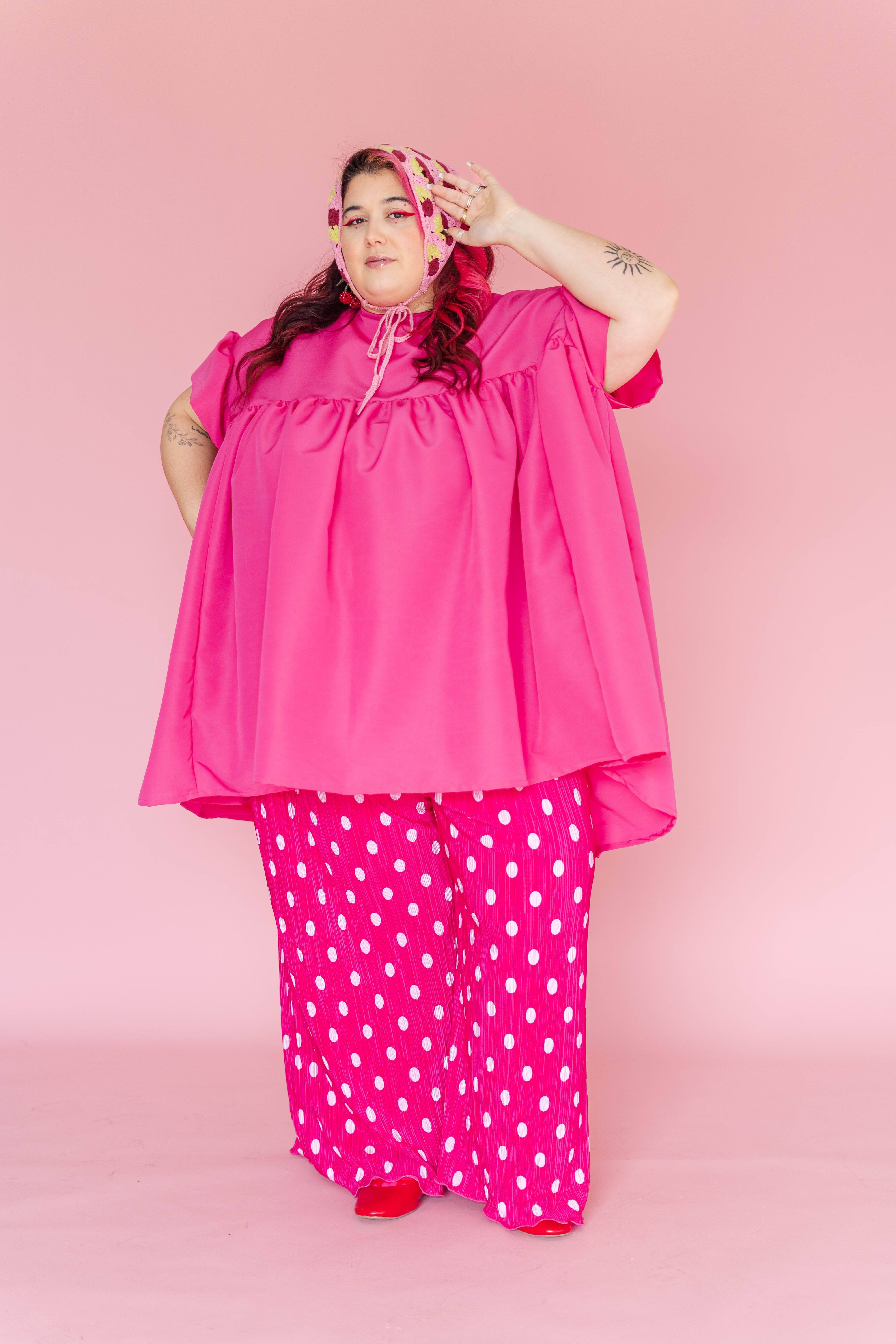 Nettle Studios - Wholesale Dress - Women's - Hot Pink Mini Mushroom Dress - Size Inclusive13