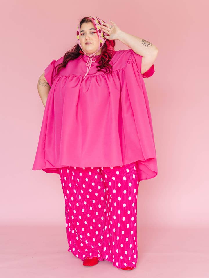 Nettle Studios - Wholesale Dress - Women's - Hot Pink Mini Mushroom Dress - Size Inclusive13