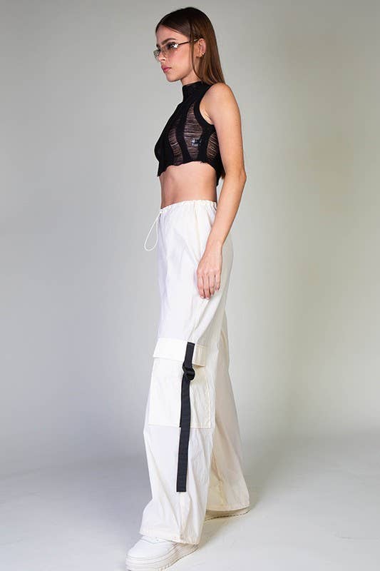 Rehab Lab - Wholesale Pants - Women's - Low Rise Cargo Parachute Pants With Contrast Strap11