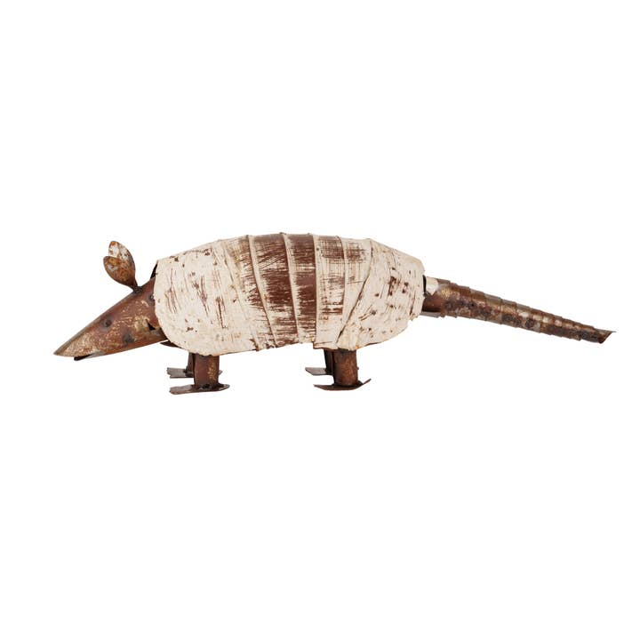 My Amigos Imports - Wholesale Outdoor Ornament/Decor - Farmhouse Garden Metal Armadillo-NEW-16x5x6 inch-Two Colors