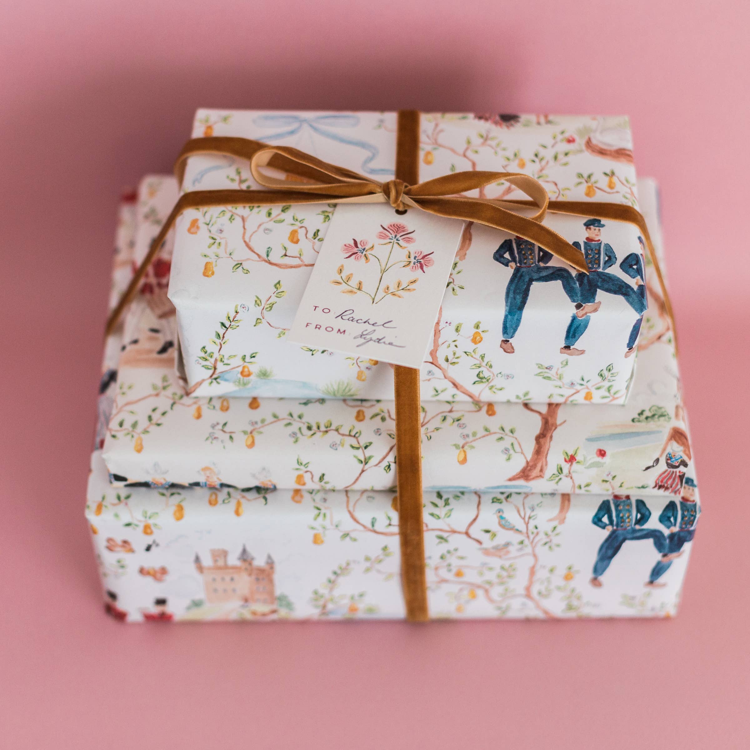 The Illustrated Life – wholesale Wrapping paper roll – Christmas Toile Wrapping Paper Sheets3