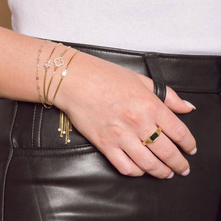 Nikki Smith Designs - Wholesale Single Stone/Solitaire Ring - Braided Black Onyx Ring