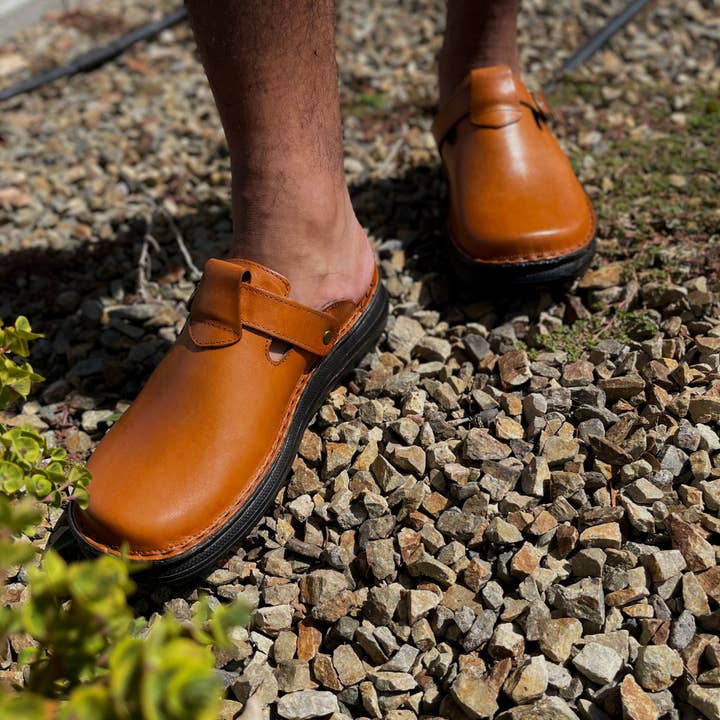 Sawyer - Leather Clog-Toe Sandal | Honey for wholesale on Faire