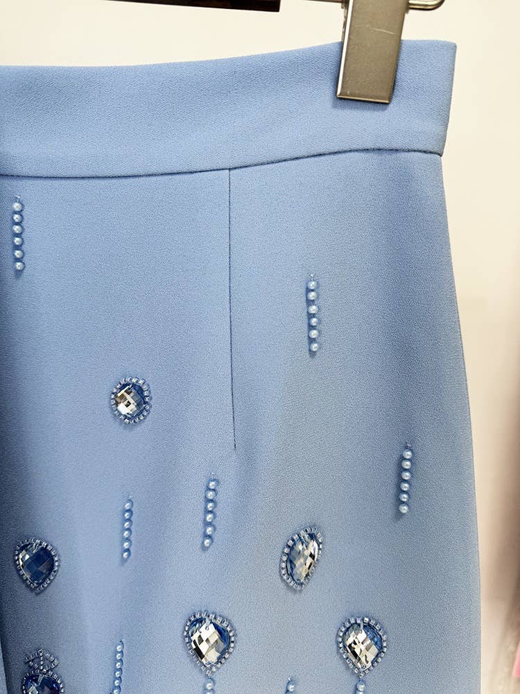 Productseeker – Conjunto de top e saia - Mulher por atacado – SET038 Apresentamos as nossas “Luxe Beaded Diamond Top & Skirt Ens”6