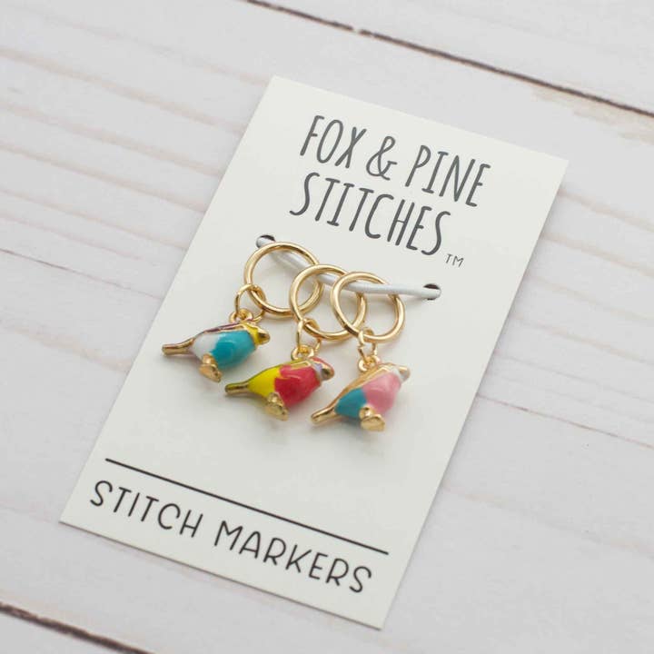 Fox & Pine Stitches - Wholesale Knitting/Crochet Supplies - Colorful Birds | Stitch Markers1