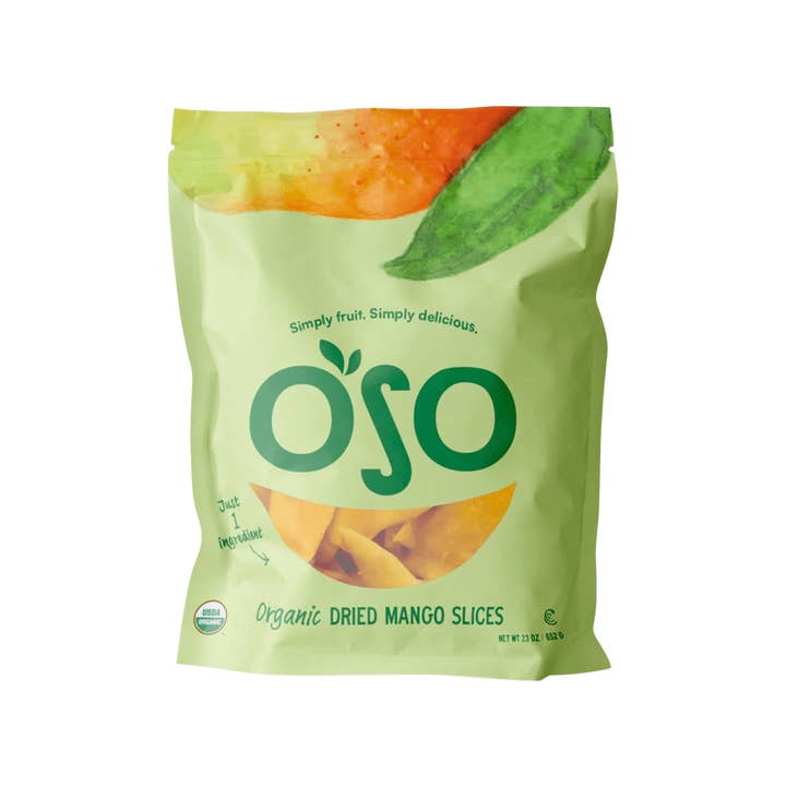 Tranches de mangue biologique séchée - Sac de 23 oz pour la vente par OSO SNACKS