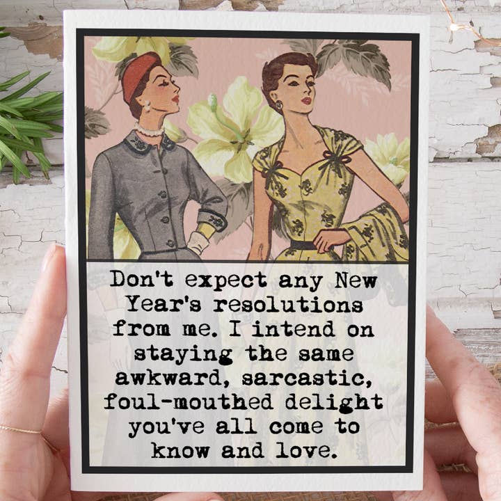Raven's Rest Studio - Wholesale New Year's Card - Funny New Year's Card. Foul-Mouthed Delight.