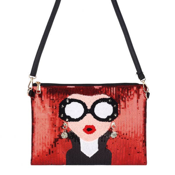Nima Accessories Inc - Wholesale Shoulder Bag - Women's - Ladies Sequined Diva Shoulder Handbag - Dazzling Exterior