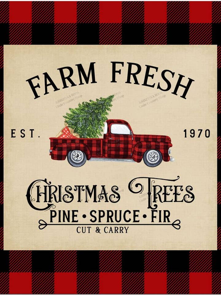 Country Farmhouse Christmas Fridge Magnet for wholesale by Little Country Shop