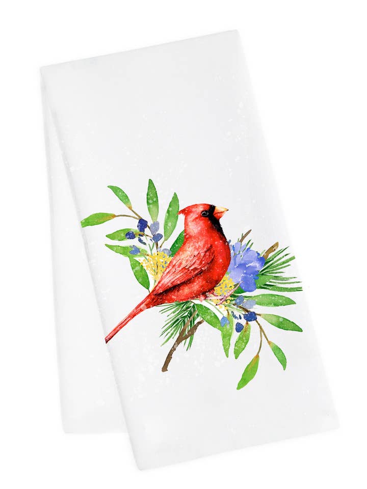 Cardinal Tea Towel, Hand Towel, Dish Towel for wholesale by M Design Studio Gifts