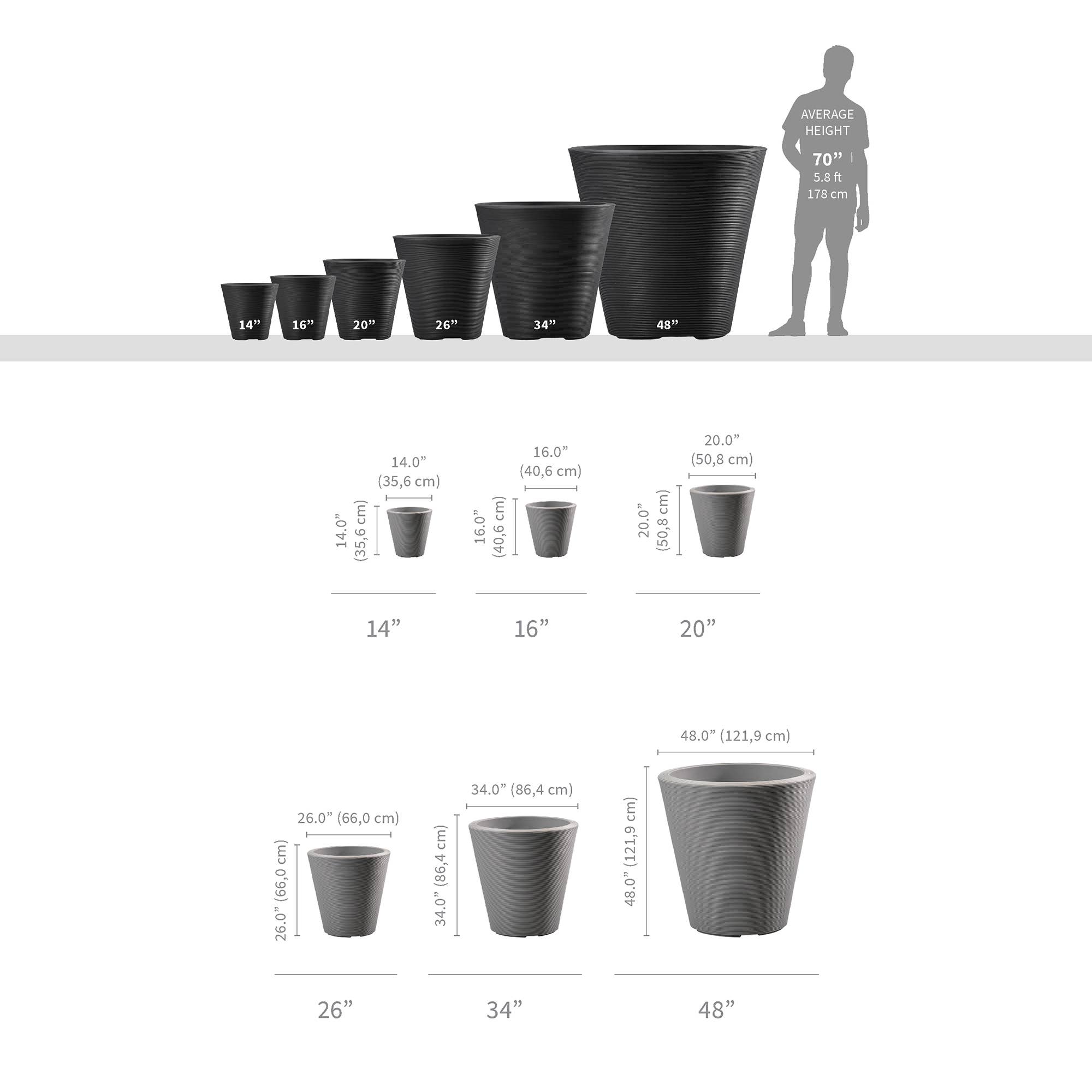 Crescent Garden - Wholesale Plant Pot - Madison Double Walled Indoor/Outdoor Planter12