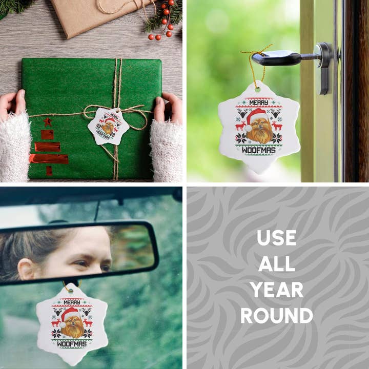 3dRose - Wholesale Ornament - 3dRose, Merry Woofmas Small Pomeranian Dog Christmas Gift , Ornament4