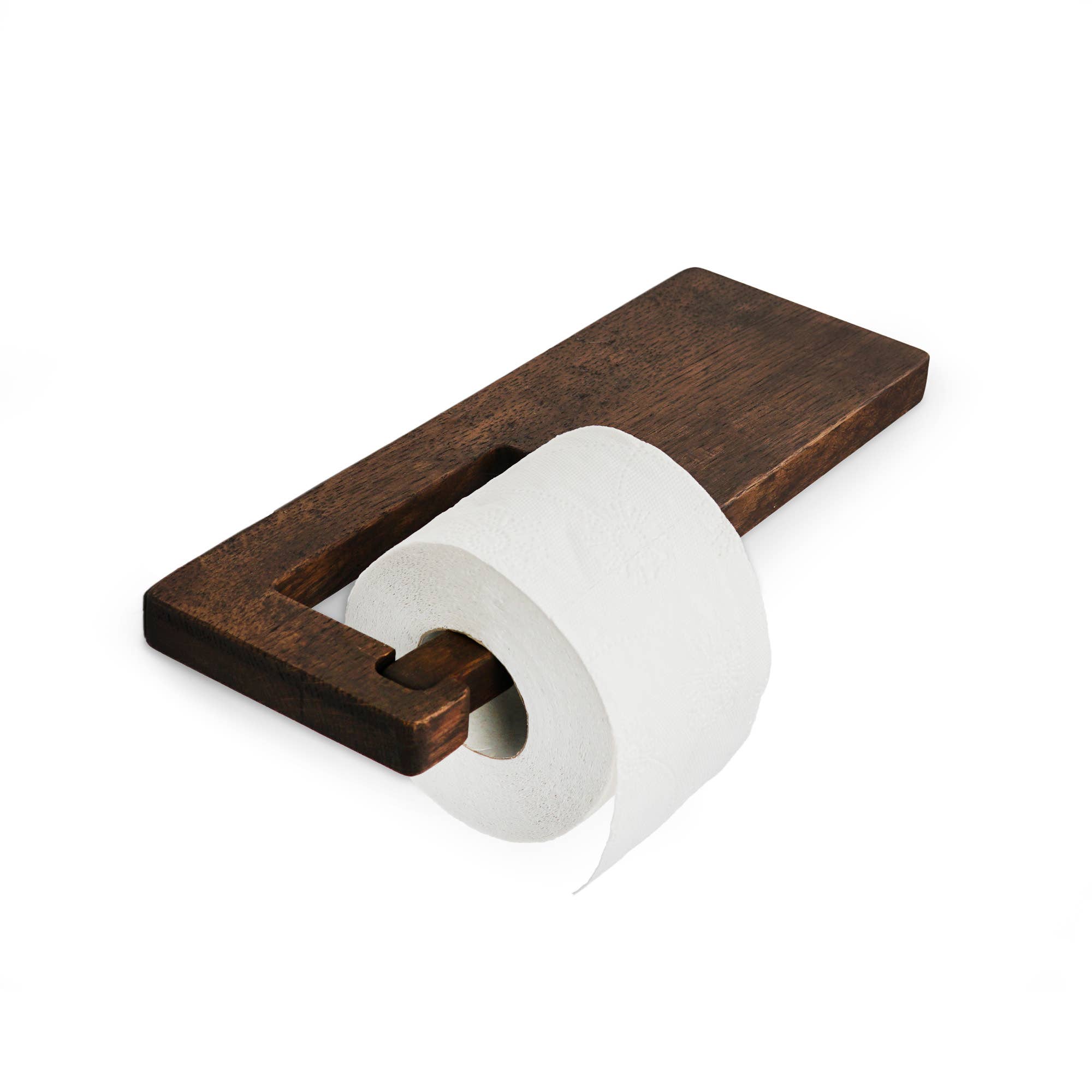 PromiDesign - Wholesale Toilet Paper Holder - Rustic Wall-Mount TP Holder with Wood Shelf Storage6