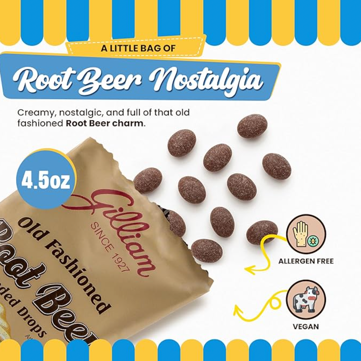 Quality Candy Company - Wholesale Hard Candy - Gilliam Root Beer Drops 12ct 2