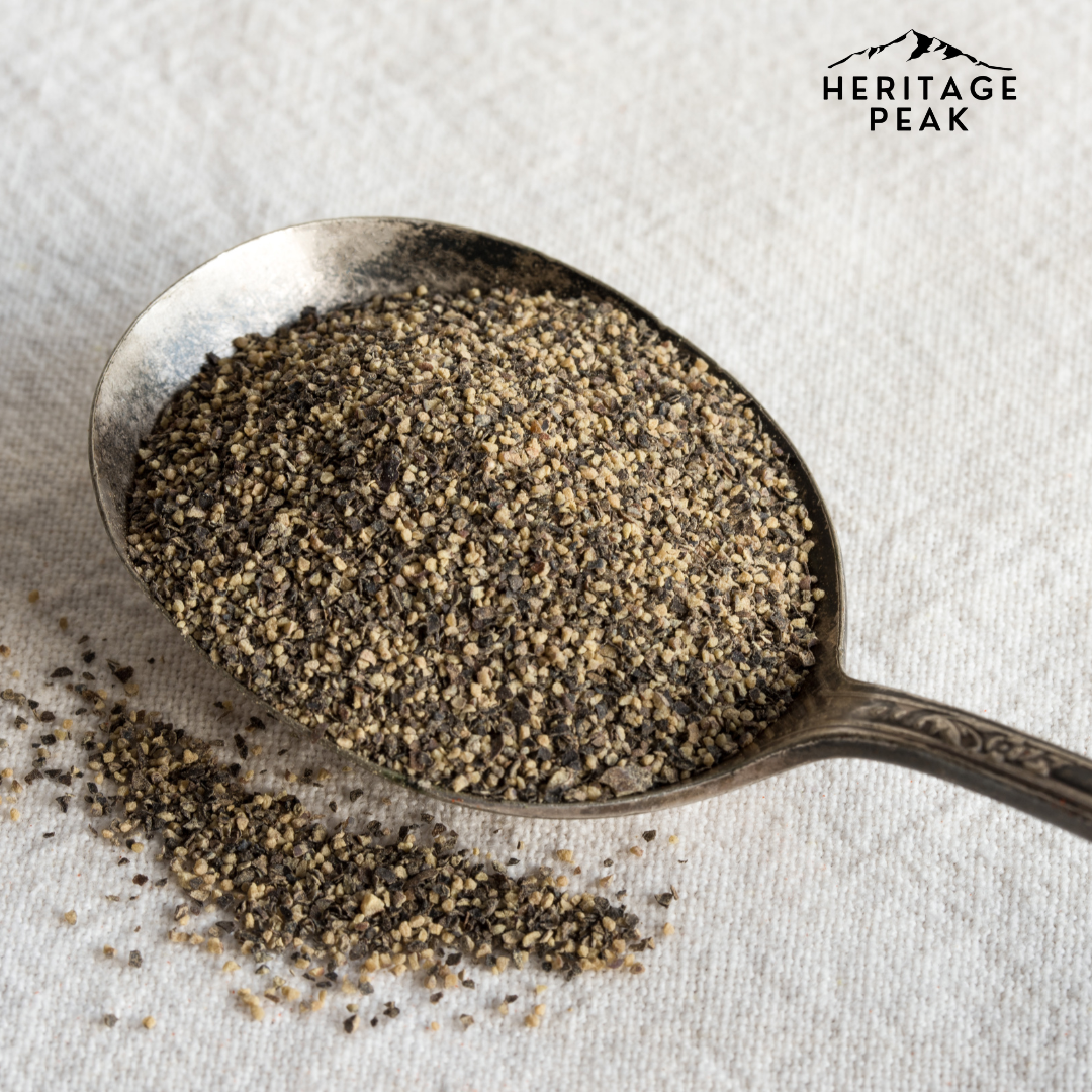 The Heritage Peak - Wholesale Dried Spice - Organic Ground Black Pepper 1.6oz4